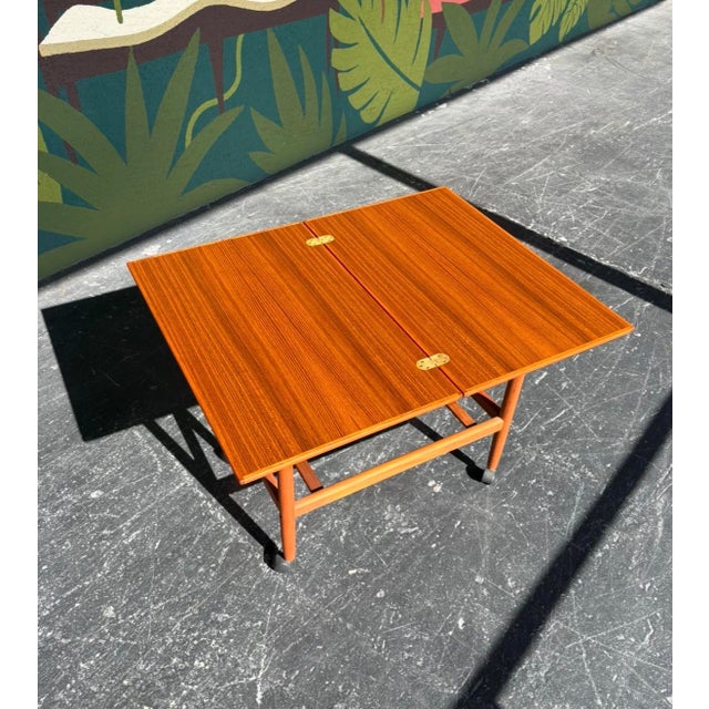 Poul Jeppesen Grete Jalk for Poul Jeppesen Teak Expandable Bar Cart For Sale - Image 4 of 10