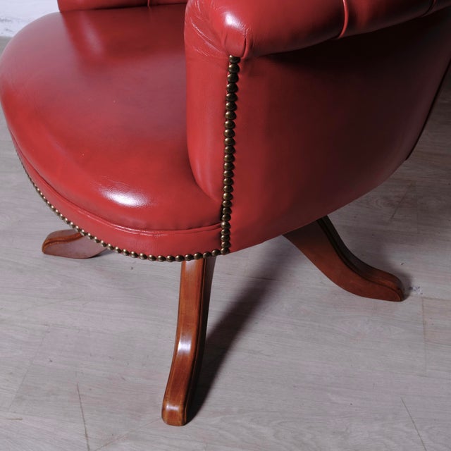 Vintage Chesterfield-Style Swivel Office Chair, 1960s For Sale - Image 14 of 18