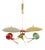 Mid-Century Chandelier in Enamel Metal and Brass in the style of Stilnovo, Italy, 1950s For Sale