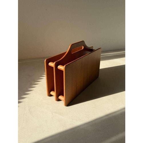Wood Danish Teak Magazine Rack, 1970s For Sale - Image 7 of 7