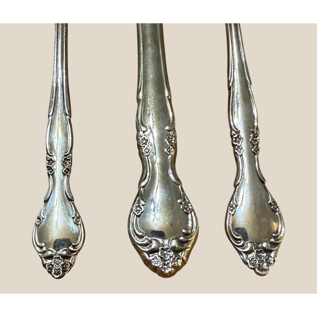 Turquoise Oneida Community Affection Silverplate 59 Pc Flatware Set W/ Chest For Sale - Image 8 of 10