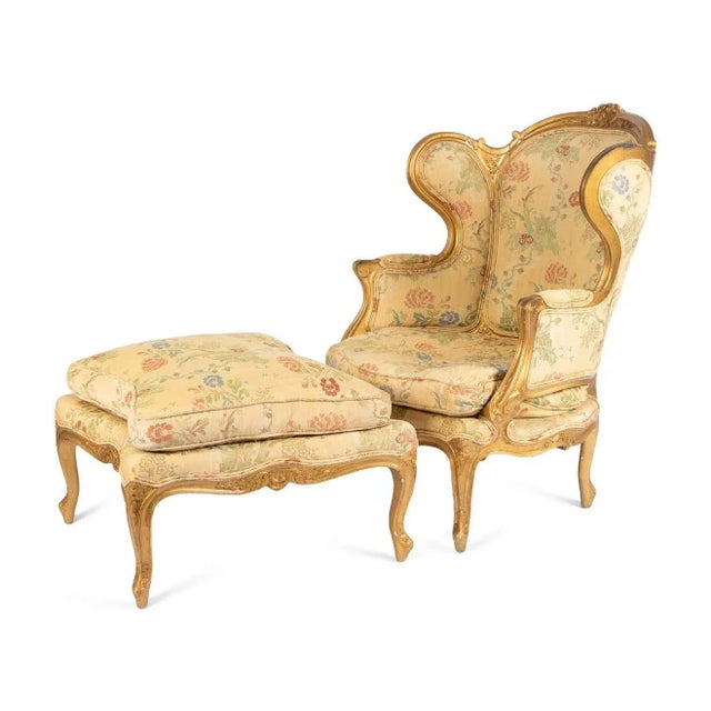 Late 19th Century Louis XV Style Carved Giltwood Duchesse Brisee - 2 Pieces For Sale - Image 10 of 13