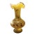 Vintage Fenton Hand-Painted Butterfly Uranium Glass Vase | Satin Custard Ruffled Rim For Sale