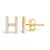 Contemporary 10K Yellow Gold 1/10 Cttw Diamond 'H' Initial Stud Earring For Sale - Image 3 of 5