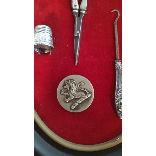 Metal Antique Sterling Sewing Kit For Sale - Image 7 of 8