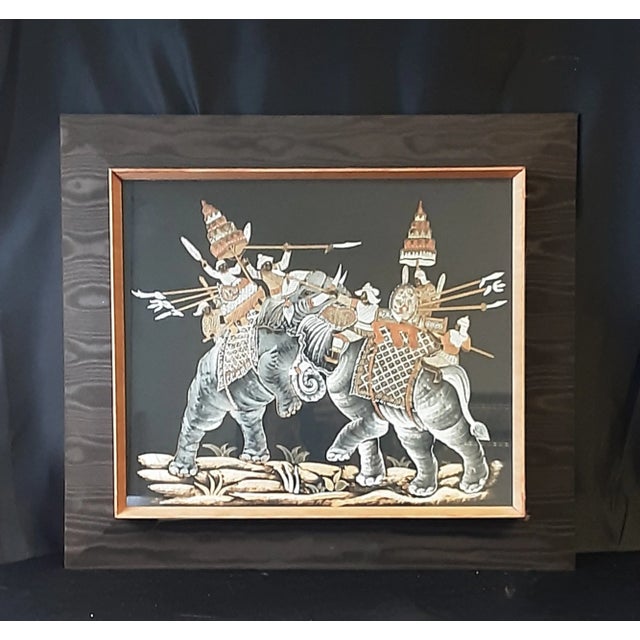 Vintage Framed Thai Silk Painting For Sale - Image 10 of 10