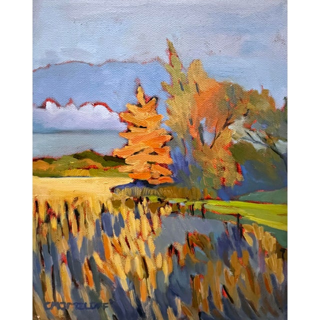 2025 Contemporary Impressionist Autumn Field Landscape Oil Painting by Catherine J. Martzloff For Sale