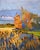 Late Light Along the Fields – Vibrant Contemporary Oil Landscape For Sale