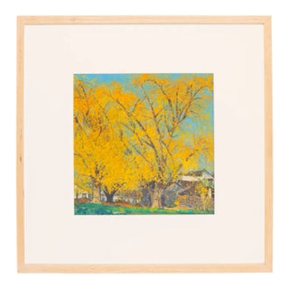 Japanese Autumn, Gouache on Paper For Sale