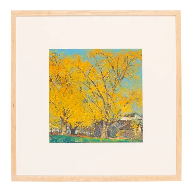 Japanese Autumn, Gouache on Paper For Sale