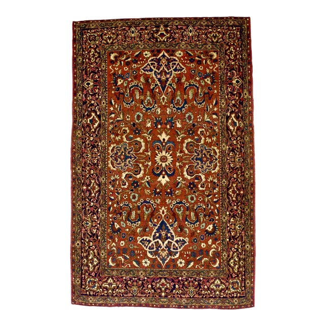 Early 21st Century Isfahan Rug 4'6" X 7’3" For Sale