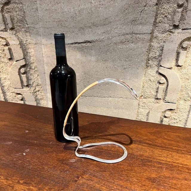 Silver Sculptural Silver Plate Wine Holder by Eisenberg Lozano, 1960s For Sale - Image 8 of 9