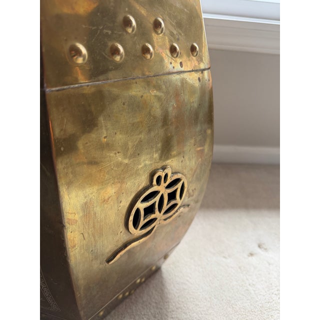Brass 1970s Hollywood Regency Brass Garden Stool / Side Table For Sale - Image 8 of 10