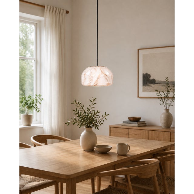 White Marble Blown Glass Pendant Light by Artem Zakharchenko-Halytskyi For Sale - Image 4 of 5