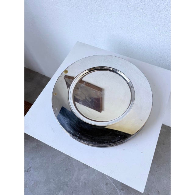 Plates and Saucers in Silver-Plated Metal from Emile Puiforcat, 1960s, Set of 12 For Sale - Image 4 of 18