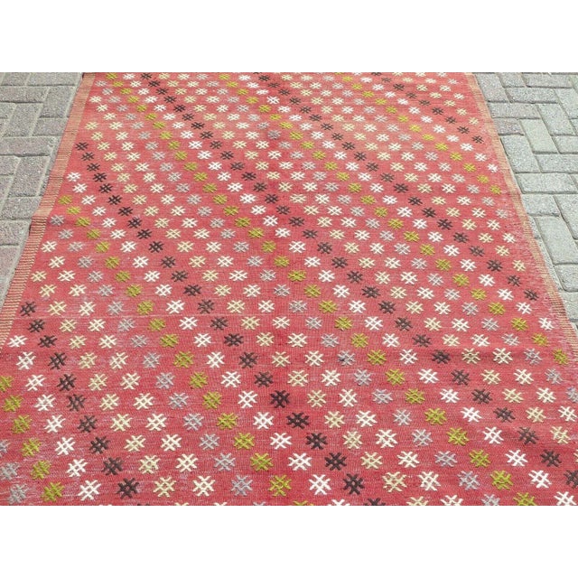 Modern Embroidered Modern Kilim Rug - 61"x136" For Sale - Image 3 of 12