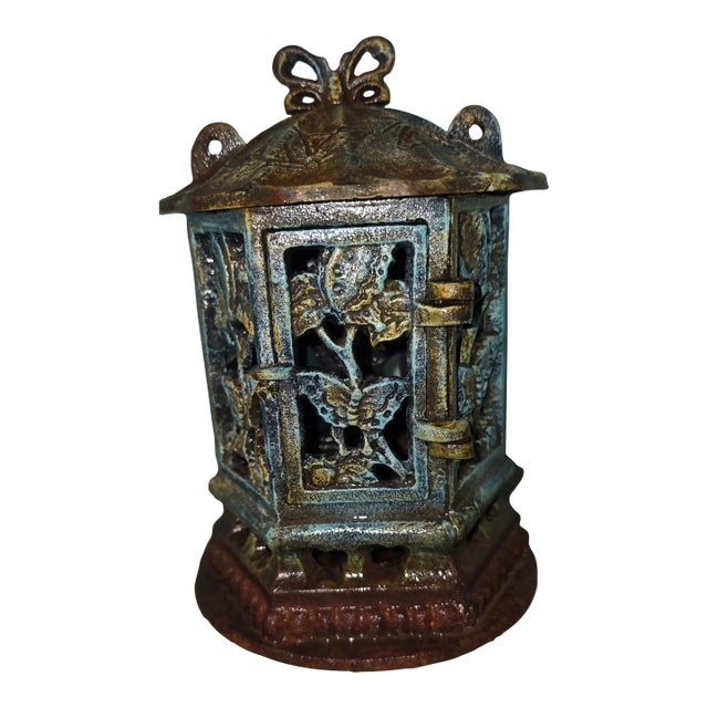 Antique Japanese Cast Iron Tea Garden Lantern. For Sale