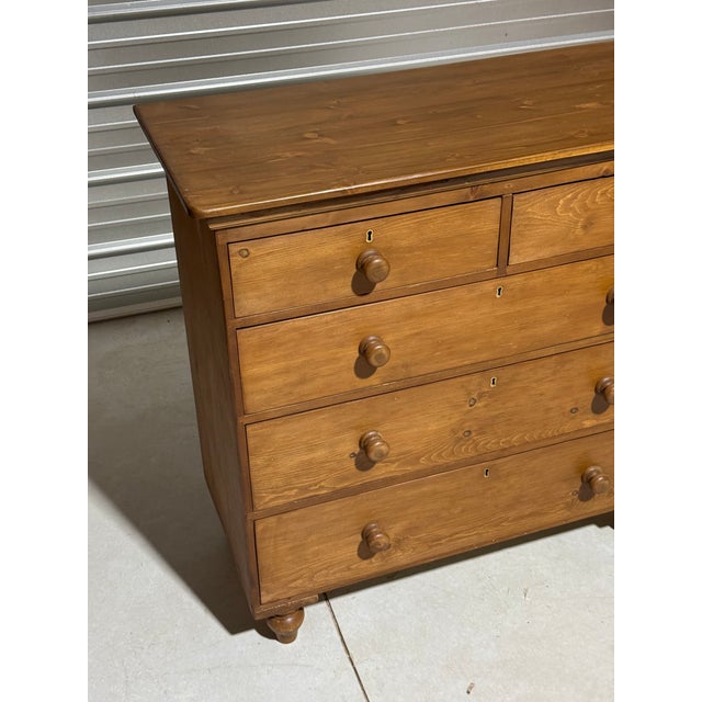 Brown Antique Pine Two Over Three Drawers - Chest of Drawers From England For Sale - Image 8 of 18