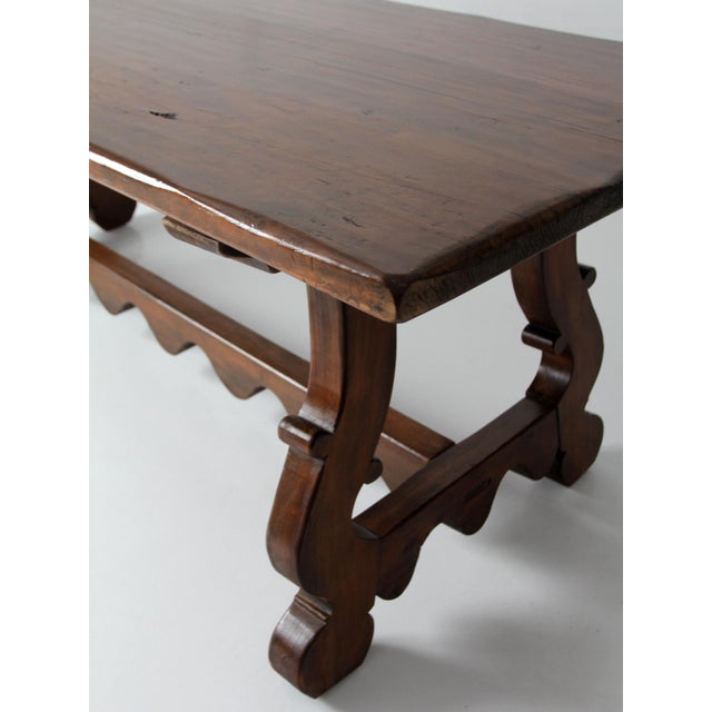 Antique Spanish Revival Trestle Table For Sale - Image 9 of 18