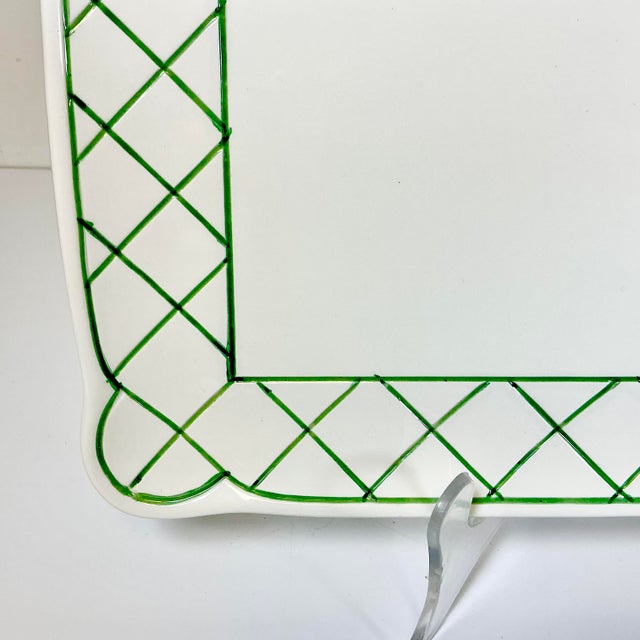 1984 Vintage Boho Chic Hollywood Regency Grape Cluster Ceramic Serving Tray or Platter. For Sale - Image 10 of 14