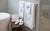 Aqua/Beige School of Fish Tissue Box Cover in White Linen & Cotton, Embroidered For Sale In Boston - Image 6 of 6