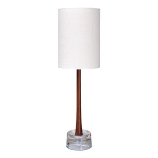 Table Lamp in Wood and Glass from Tranås Stilarmatur, Sweden, 1960s For Sale
