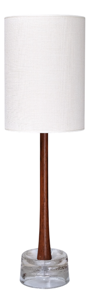 Table Lamp in Wood and Glass from Tranås Stilarmatur, Sweden, 1960s