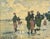 Impressionist Revival Beach Scene Painting, Mid-Century, in the Manner of Pierre-Auguste Renoir, Greynolds Estate...