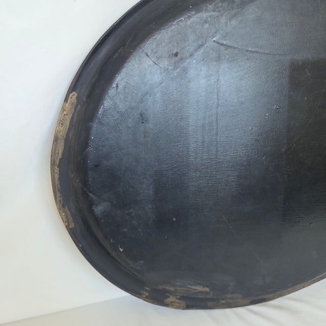 19th Century English Victorian Papier Mache Tray W/ Mother of Pearl Inlay For Sale - Image 9 of 10