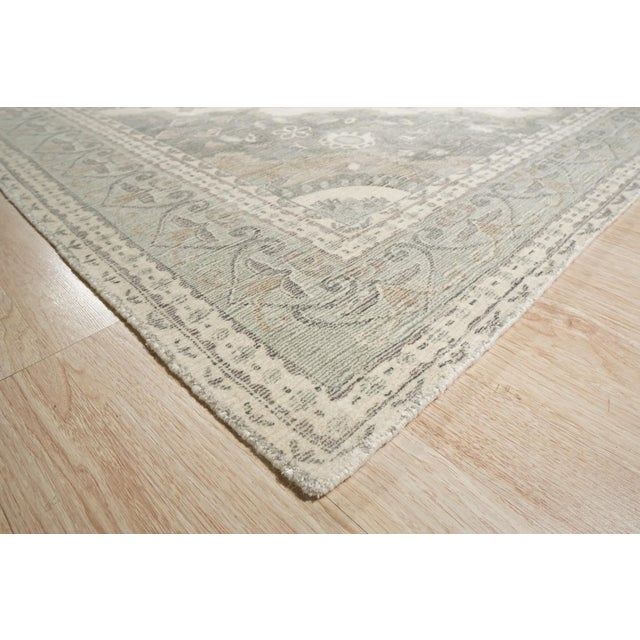 8x10 Selene Oriental Gray Medallion Contemporary Handmade Wool Carpet Rug For Sale In New York - Image 6 of 8