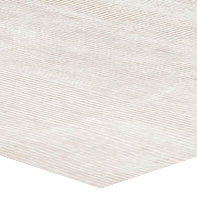 Beige Modern Minimalist Solid Wool Rug in Soft Beige by Doris Leslie Blau For Sale - Image 8 of 8