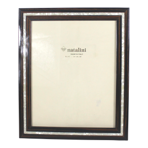 8”x10” Natalini Italian Mother of Pearl Exotic Wood Picture Frame Large Photo, Table Top Easel Inlaid Vertical Horizontal