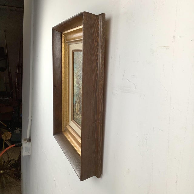 Signed Mid-Century European Impressionist Landscape Oil Painting in Gilt Frame For Sale - Image 4 of 12