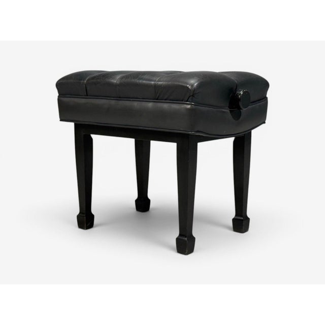Steinway and Sons, Adjustable Piano Bench, Ebonized Wood, Leather, 2010s For Sale In New York - Image 6 of 8