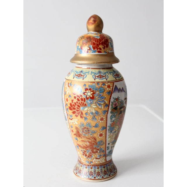 Vintage Chinese Famille Rose Porcelain Ginger Jar With Birds & Peonies For Sale - Image 6 of 11