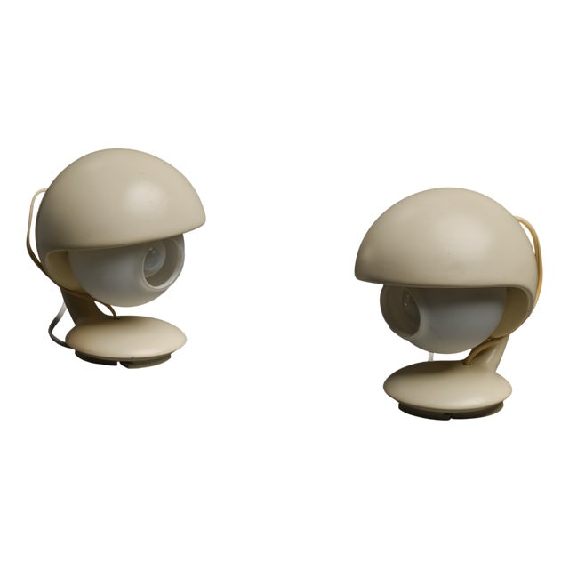 Visor Table Lamps with Opaline Glass, 1960s, Set of 2 For Sale