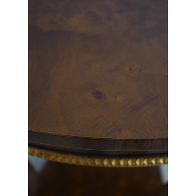 Round Italian Burl Walnut Neoclassical Center Lamp Table For Sale In Philadelphia - Image 6 of 13
