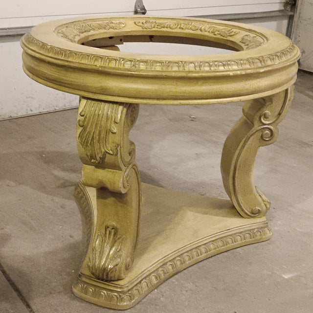 Vintage French Carved Solid Wood Accent/Entryway or Dining Table For Sale In Chicago - Image 6 of 18