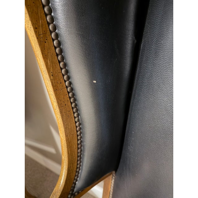Black Vintage Spanish Revival Leather Wingback Chairs For Sale - Image 8 of 12