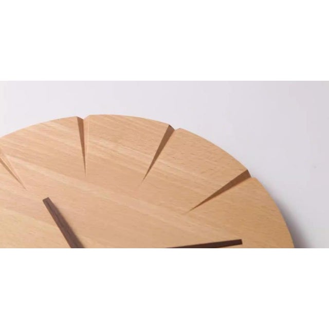Modern Solid Wood Minimalist Wall Clock For Sale - Image 3 of 4