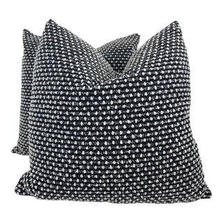 Dedar "Pon Pon" in Domino 22" Pillows-A Pair For Sale