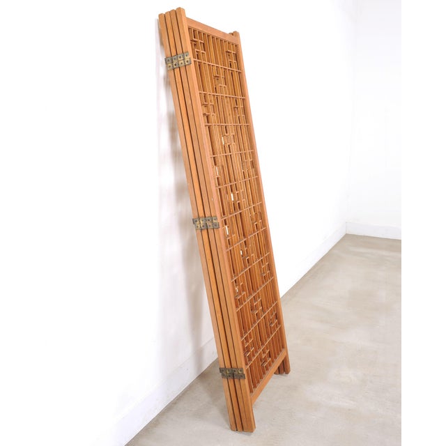 Mid-Century Four-Panel Teak Geometric Screen or Room Divider For Sale - Image 17 of 18