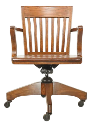 Antique Solid Oak Swivel Office Chair