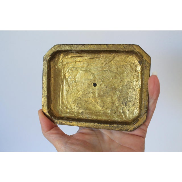 Brass Vintage Brass Footed Fu Shou Chinese Symbol Trinket Box For Sale - Image 8 of 9