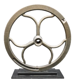 Vintage Iron Pulley on Custom Mount