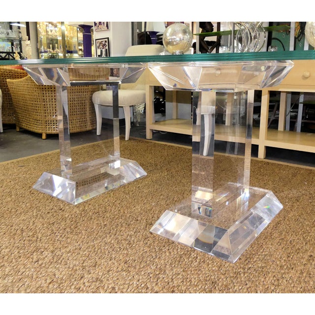 Spectrum Lusaka Lucite Dining Table Bases A Pair Chairish