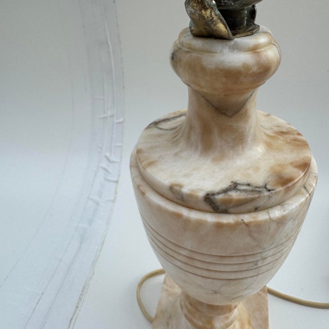 Neoclassical Italian Alabaster Urn Table Lamps- A Pair For Sale - Image 10 of 12