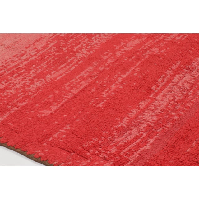 Pink Vintage Moroccan Solid Shag Rug in Vibrant Red and Pink Hues - Rug & Kilim For Sale - Image 8 of 10