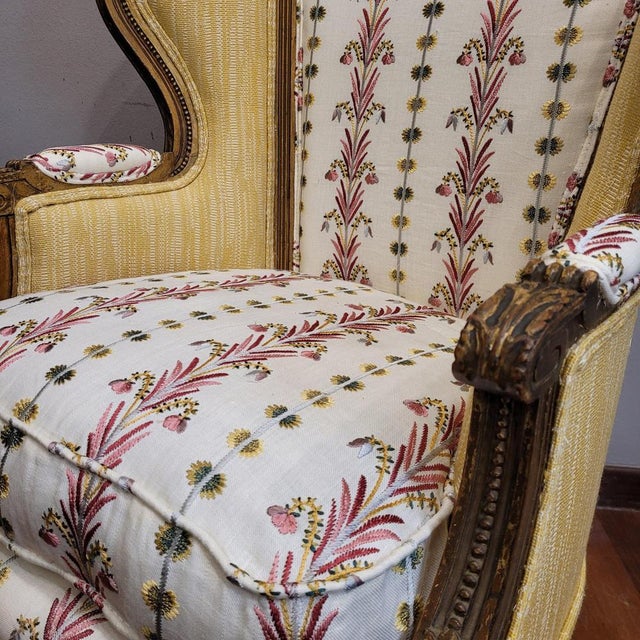 Napoleon III Wooden Corbeille Armchair with Pierre Frey Upholstery, France, 1820s For Sale - Image 14 of 18