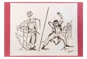 Giuseppe Novello, The Conductor, Ink Drawing, 1930s